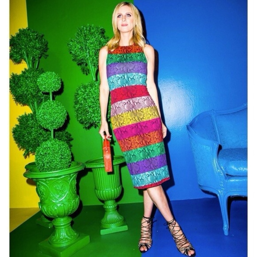 Alice & Olivia Delors Snake Print Midi Dress Size 2 $295